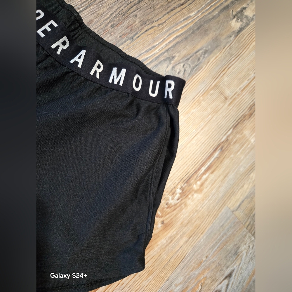 Under Armour Black Athletic Shorts with White Logo - Picture 6 of 10